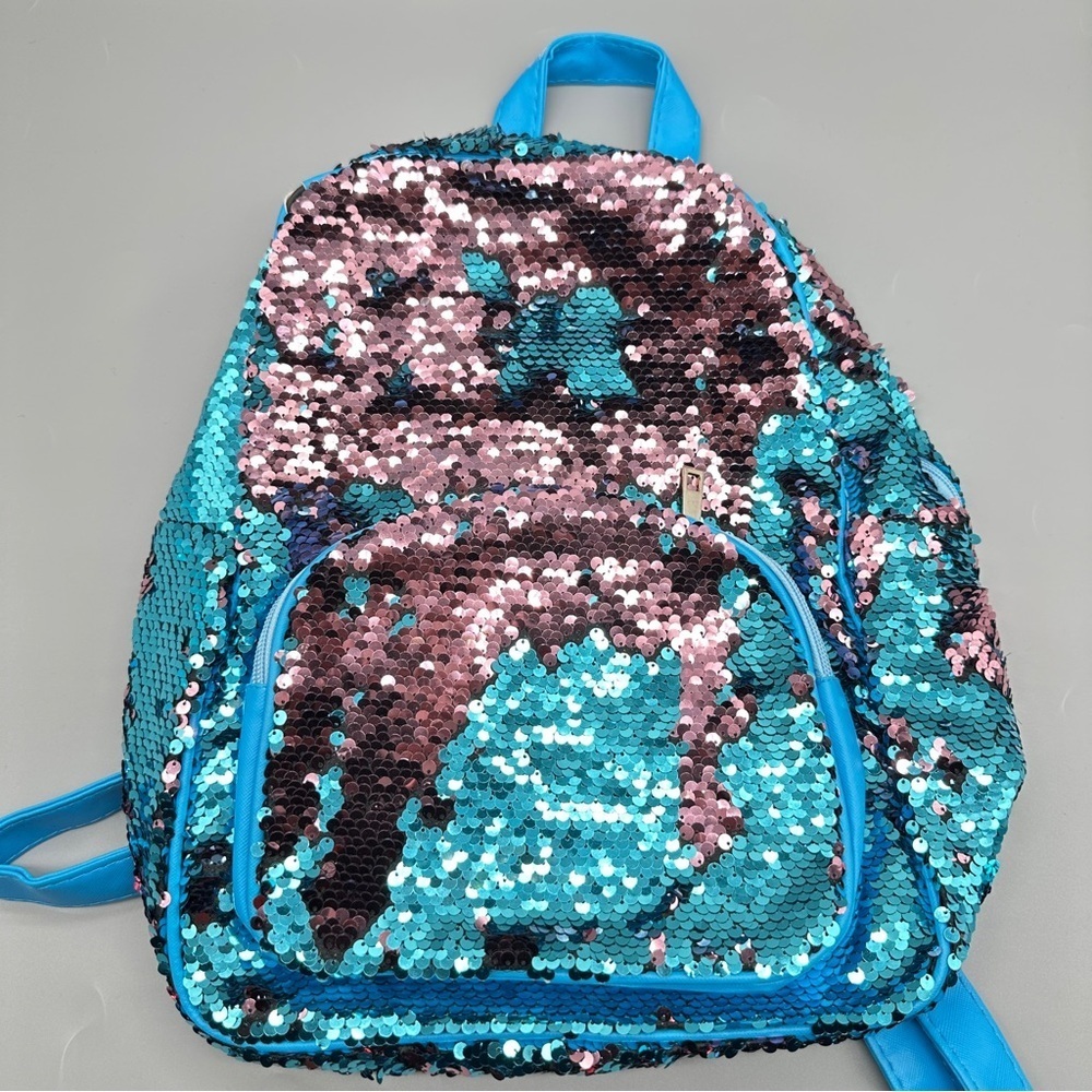 Sequin Flip Backpack – Reversible Blue Glitter Bag | Sparkle School or Daypack